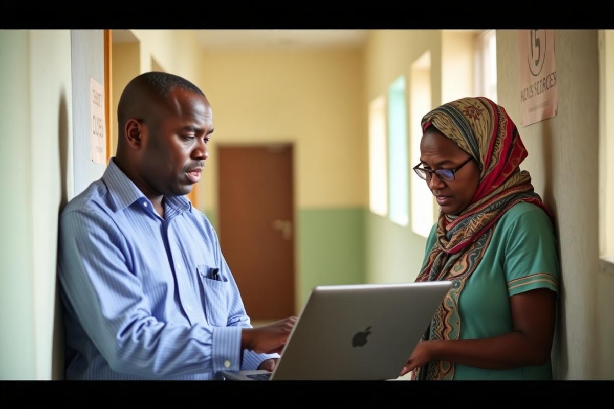 Students working together in a modern school environment