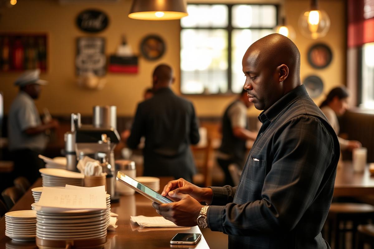 Restaurant team managing orders on a digital system