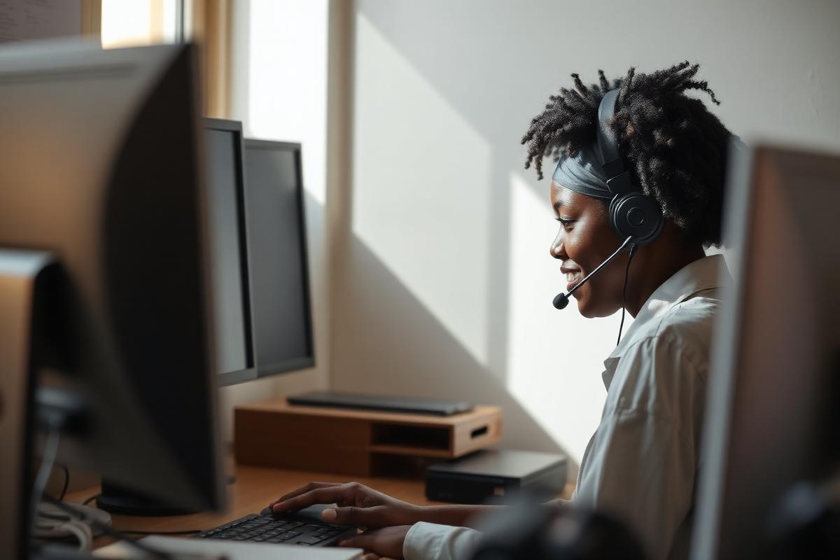 A team member answering repeat customer questions on the phone