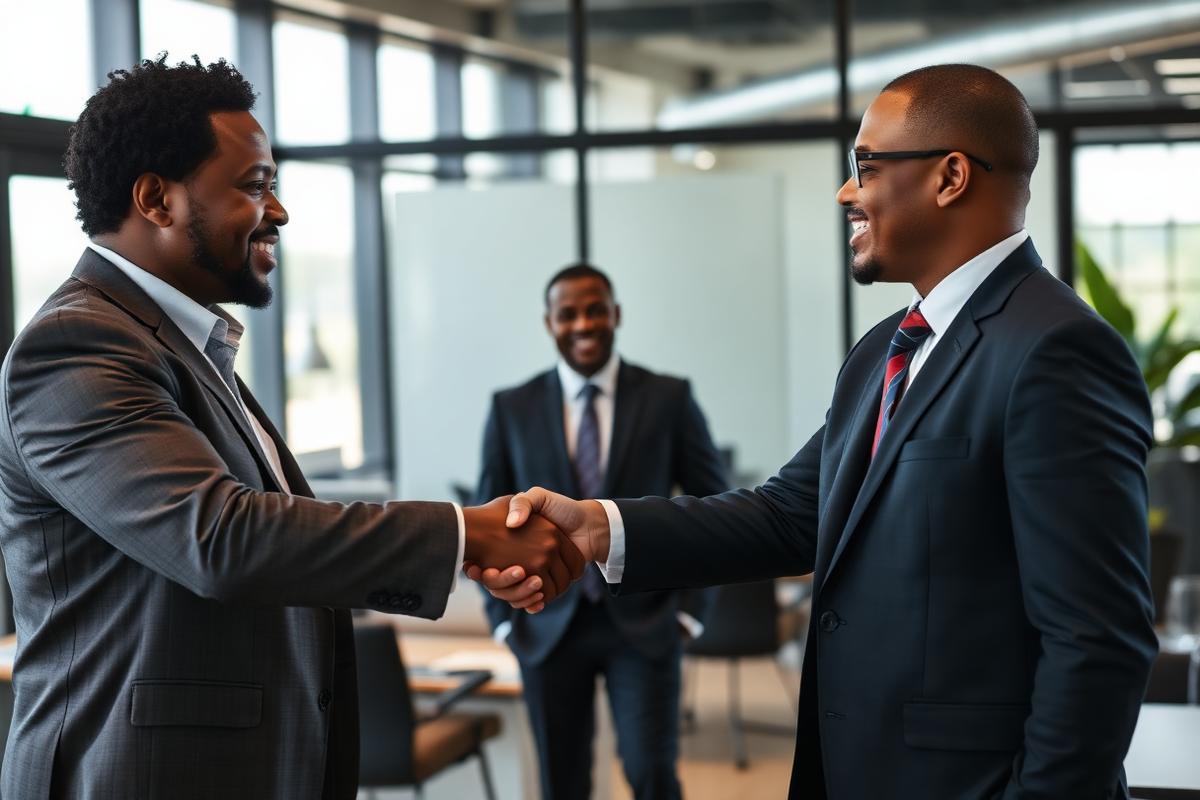 A business meeting where trust is established