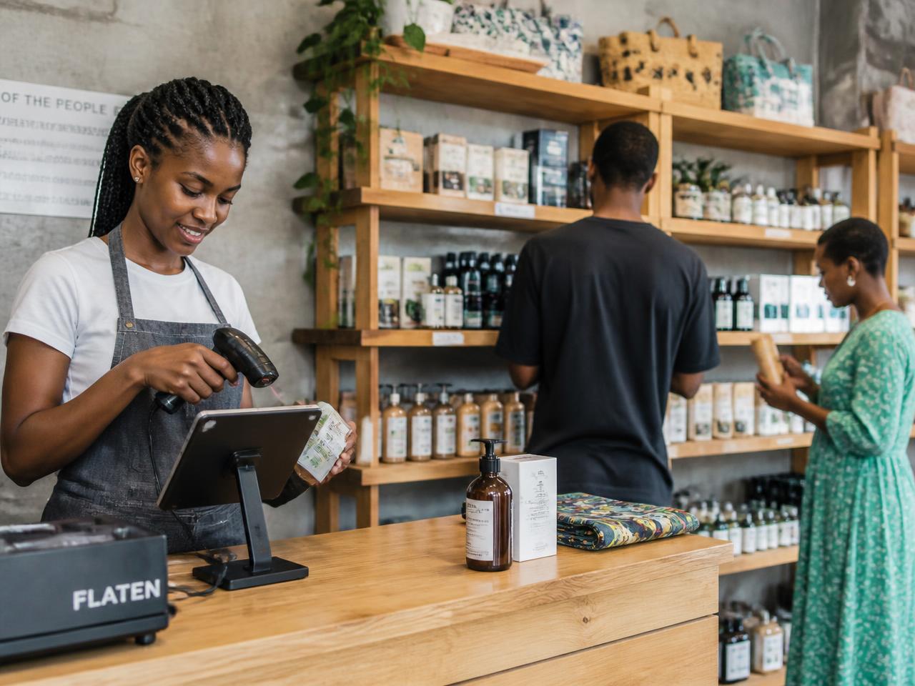 Retail teams using connected digital systems